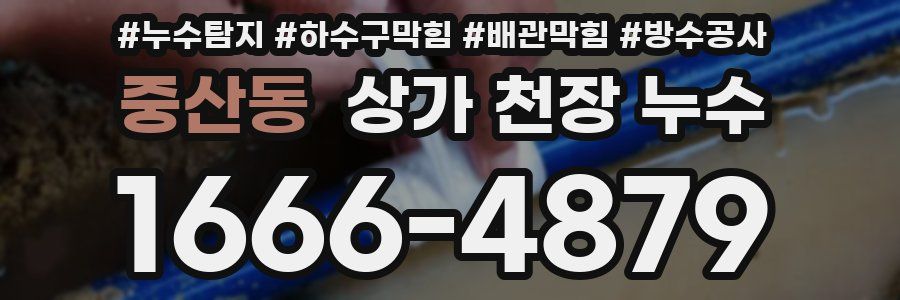 중산동 상가 천장 누수