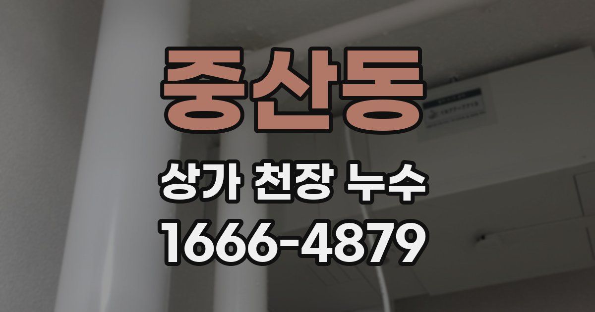 중산동 상가 천장 누수