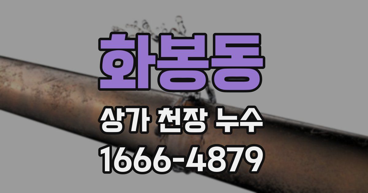 화봉동 상가 천장 누수