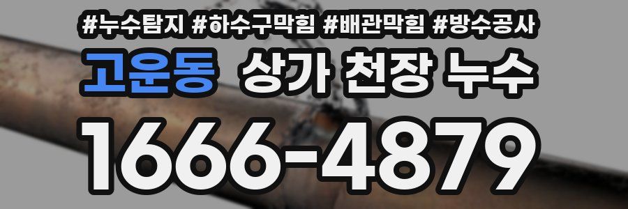 고운동 상가 천장 누수