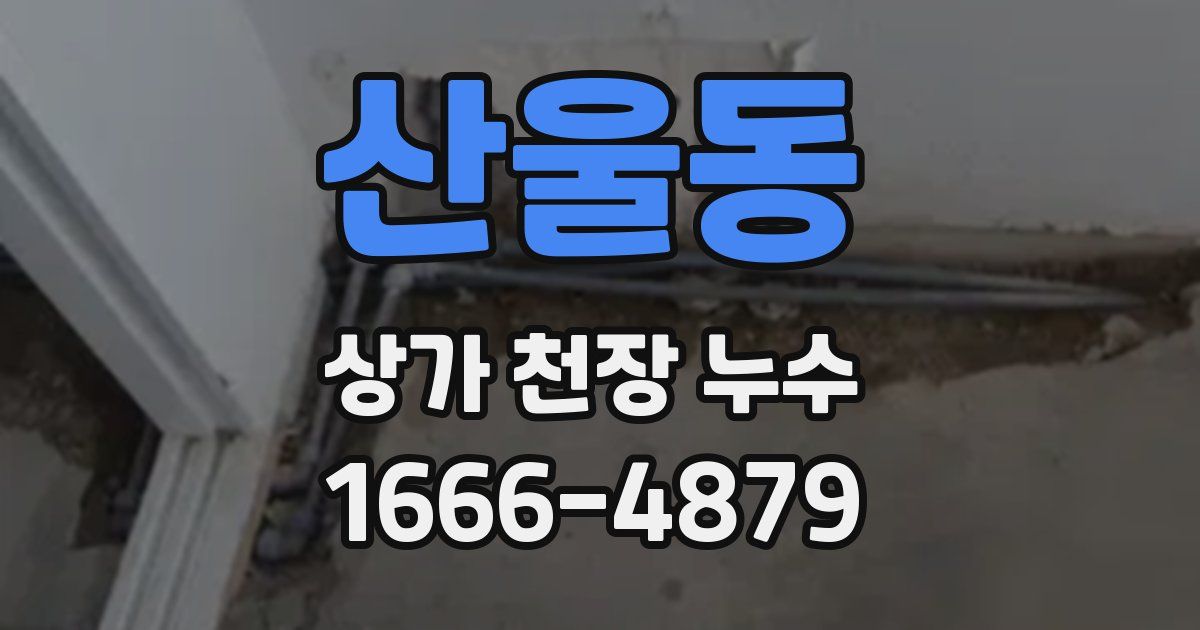 산울동 상가 천장 누수