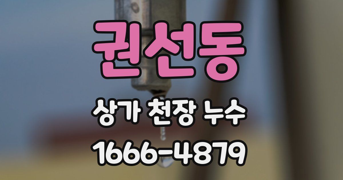 권선동 상가 천장 누수