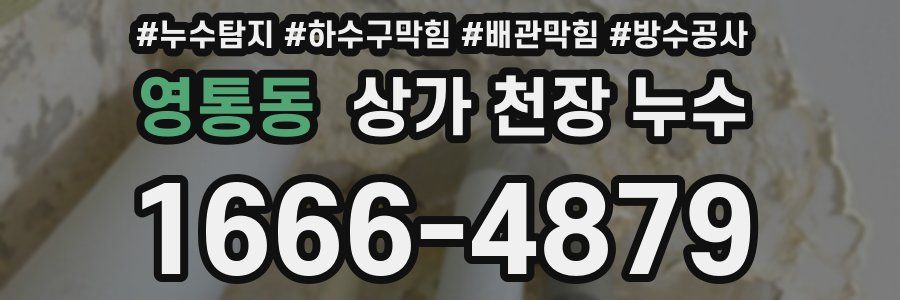 영통동 상가 천장 누수