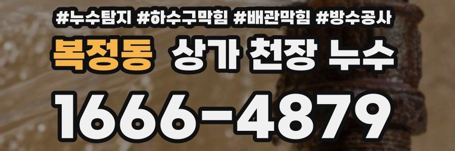 복정동 상가 천장 누수