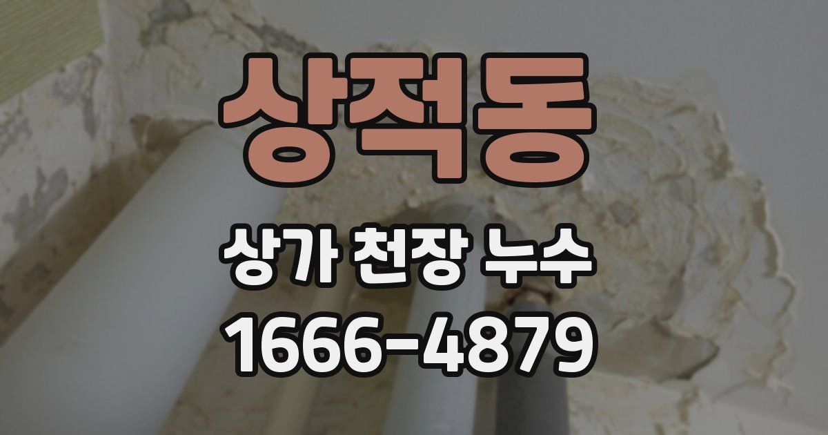 상적동 상가 천장 누수