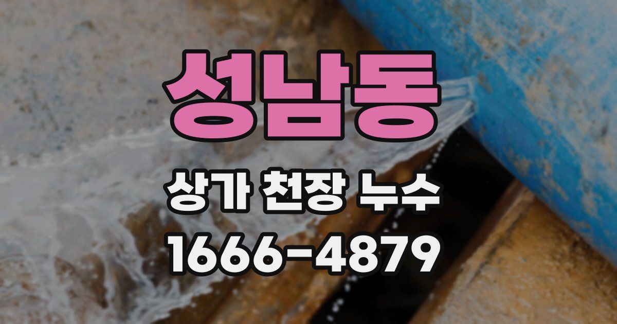 성남동 상가 천장 누수