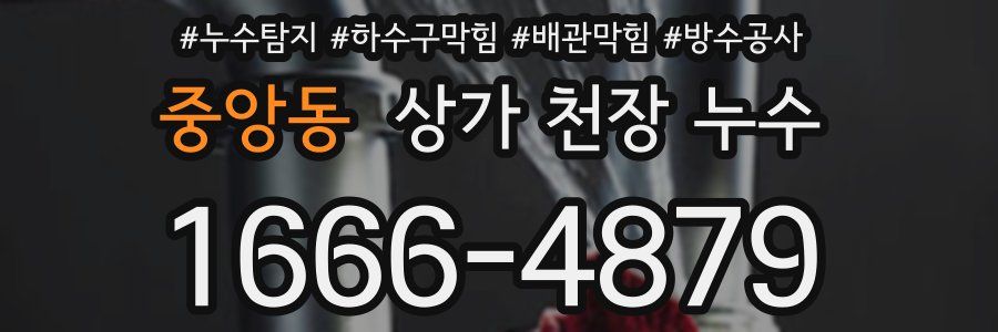 중앙동 상가 천장 누수