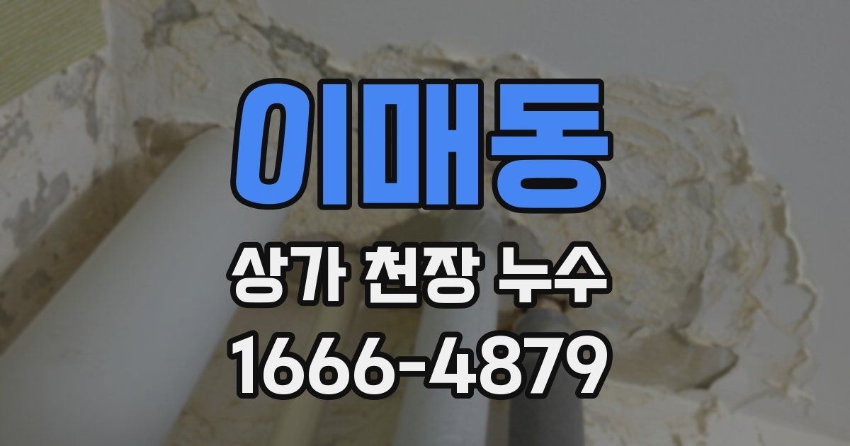 이매동 상가 천장 누수