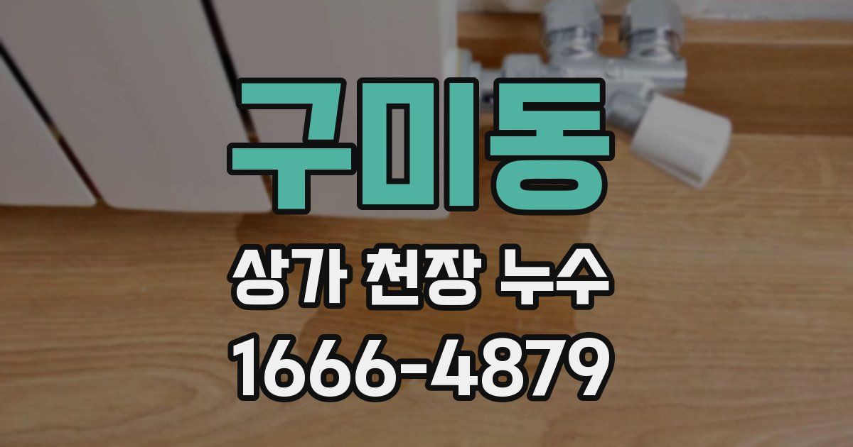 구미동 상가 천장 누수