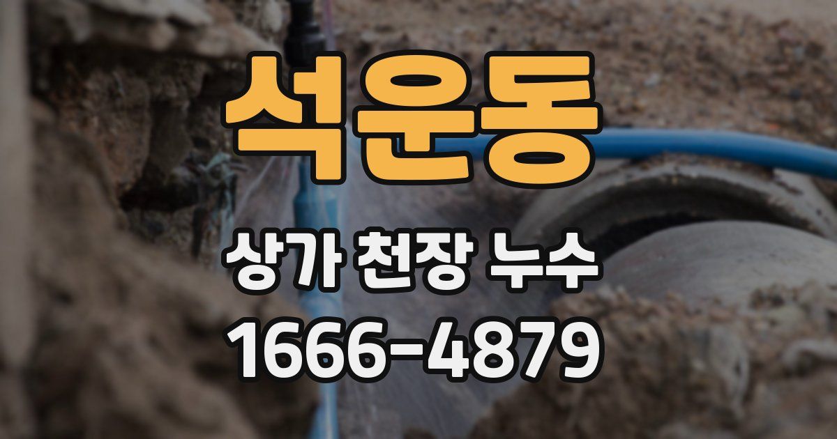 석운동 상가 천장 누수