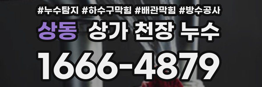 상동 상가 천장 누수