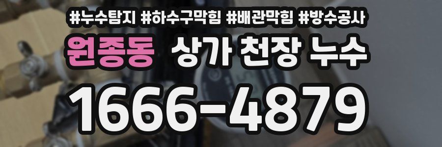 원종동 상가 천장 누수