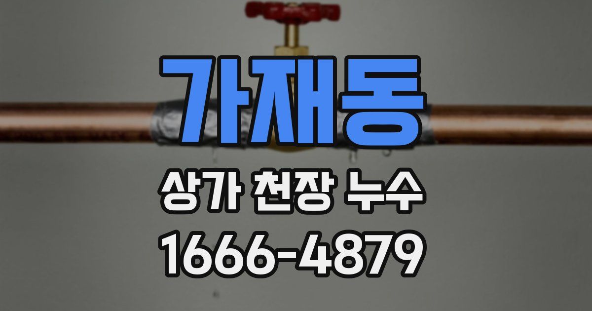 가재동 상가 천장 누수