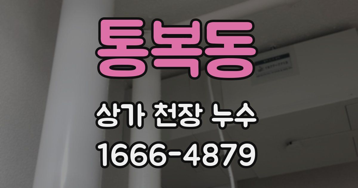 통복동 상가 천장 누수