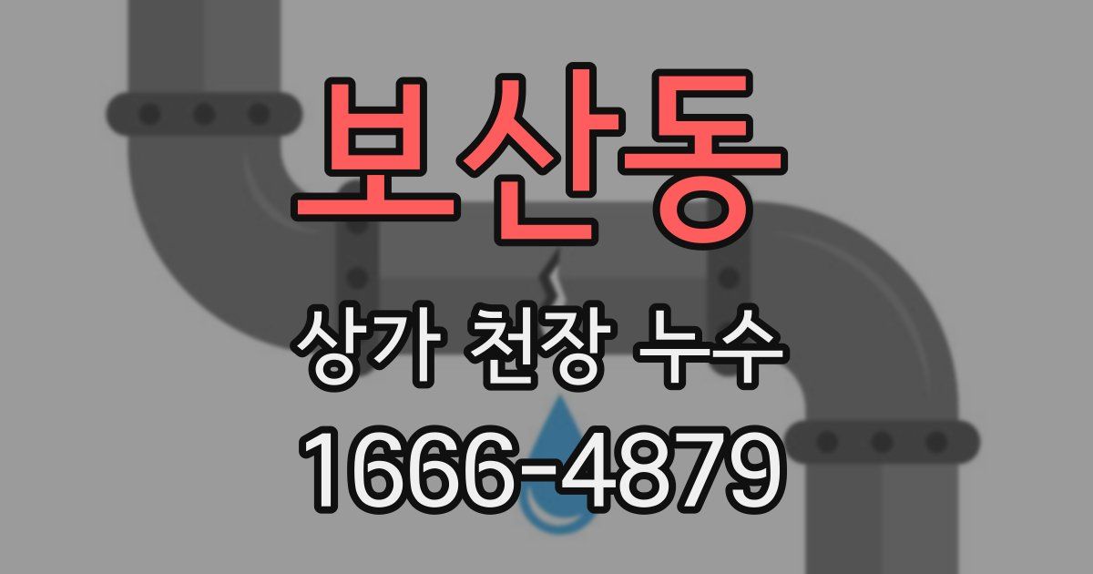 보산동 상가 천장 누수