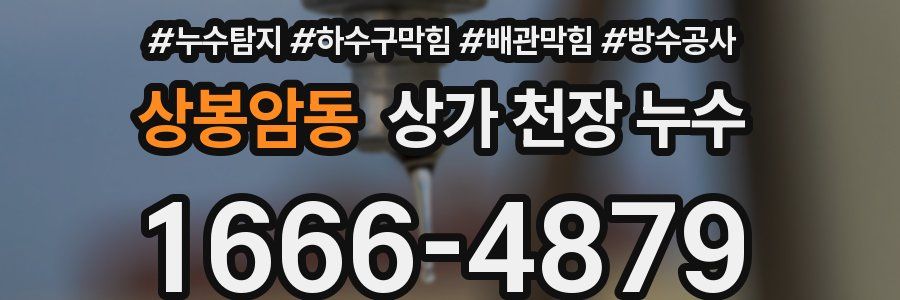 상봉암동 상가 천장 누수