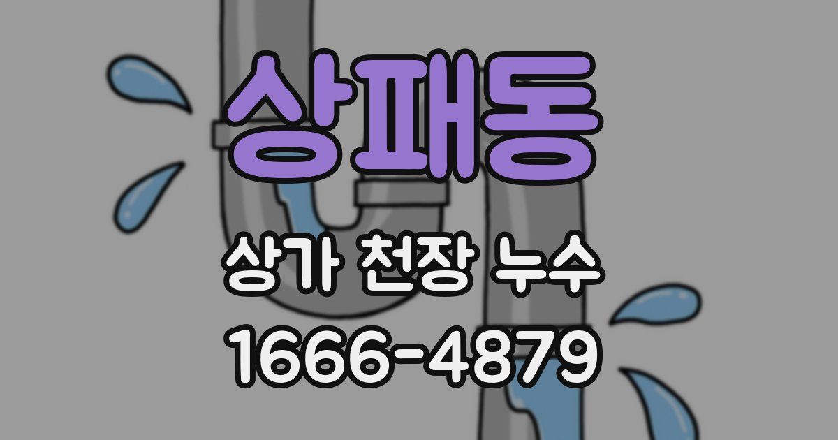상패동 상가 천장 누수