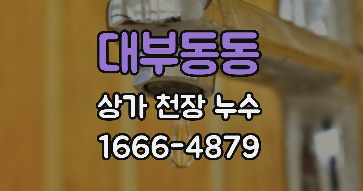 대부동동 상가 천장 누수
