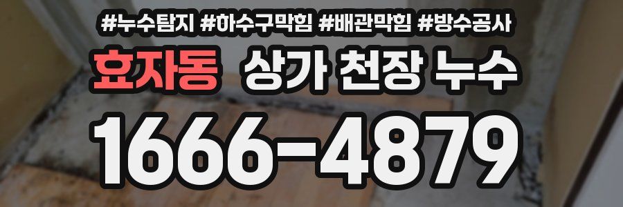 효자동 상가 천장 누수