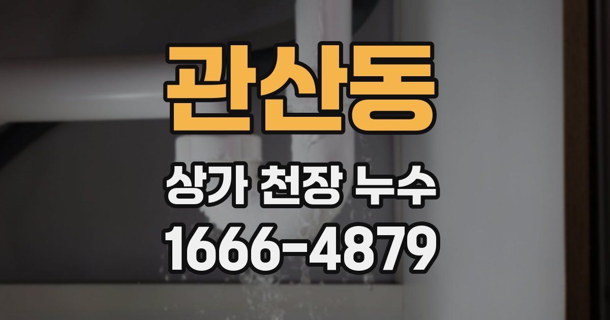 관산동 상가 천장 누수