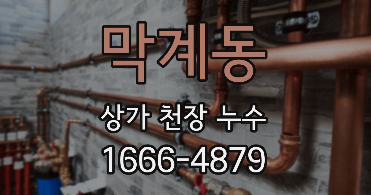 막계동 상가 천장 누수