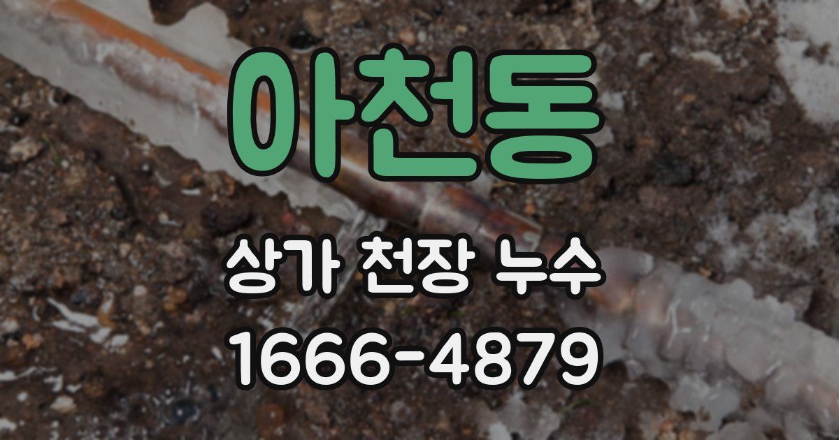 아천동 상가 천장 누수