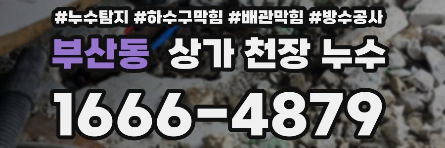부산동 상가 천장 누수