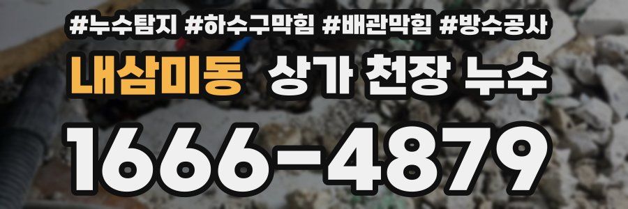 내삼미동 상가 천장 누수