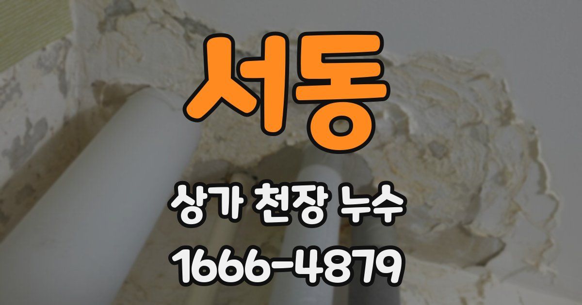 서동 상가 천장 누수