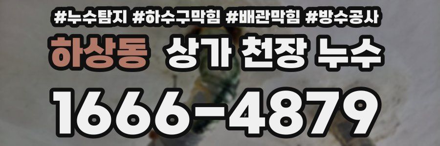 하상동 상가 천장 누수