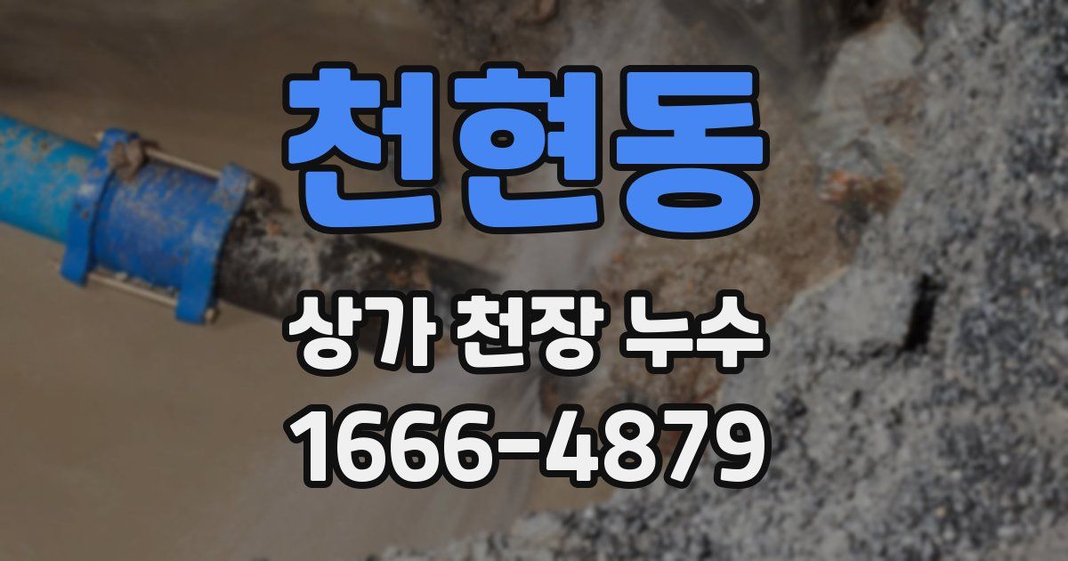 천현동 상가 천장 누수