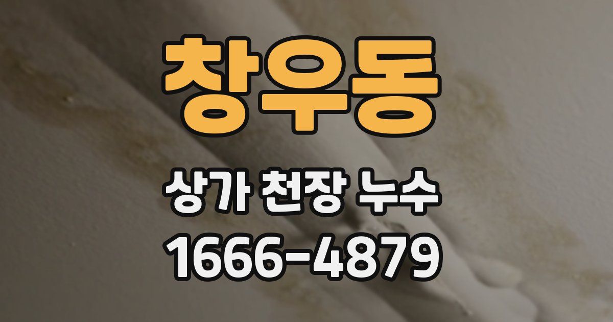 창우동 상가 천장 누수
