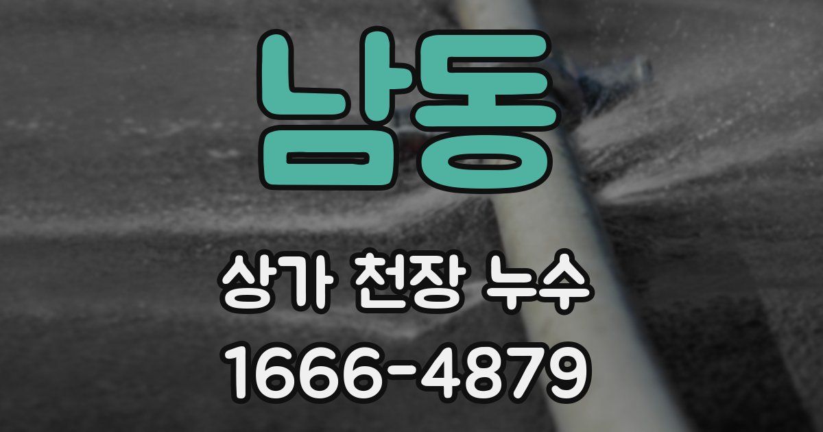 남동 상가 천장 누수