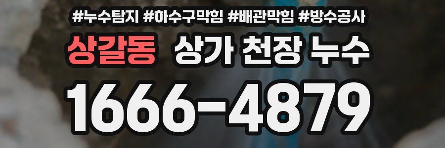상갈동 상가 천장 누수
