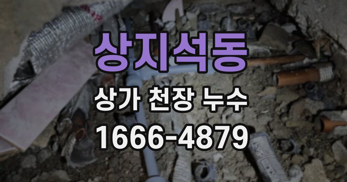 상지석동 상가 천장 누수