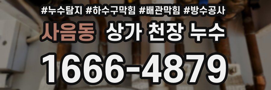 사음동 상가 천장 누수