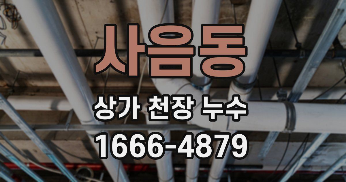 사음동 상가 천장 누수
