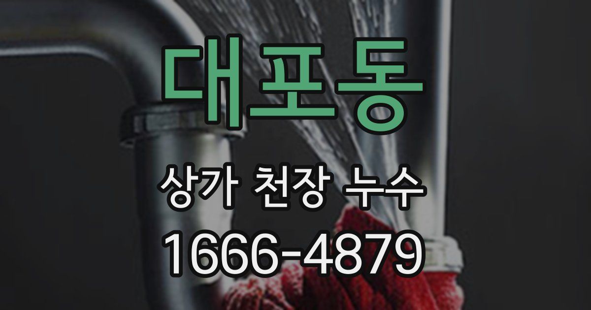 대포동 상가 천장 누수