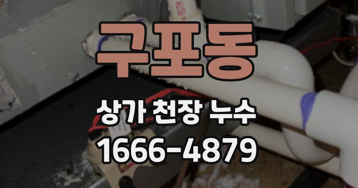 구포동 상가 천장 누수