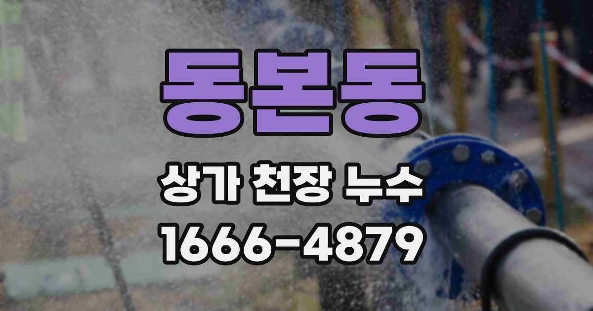 동본동 상가 천장 누수