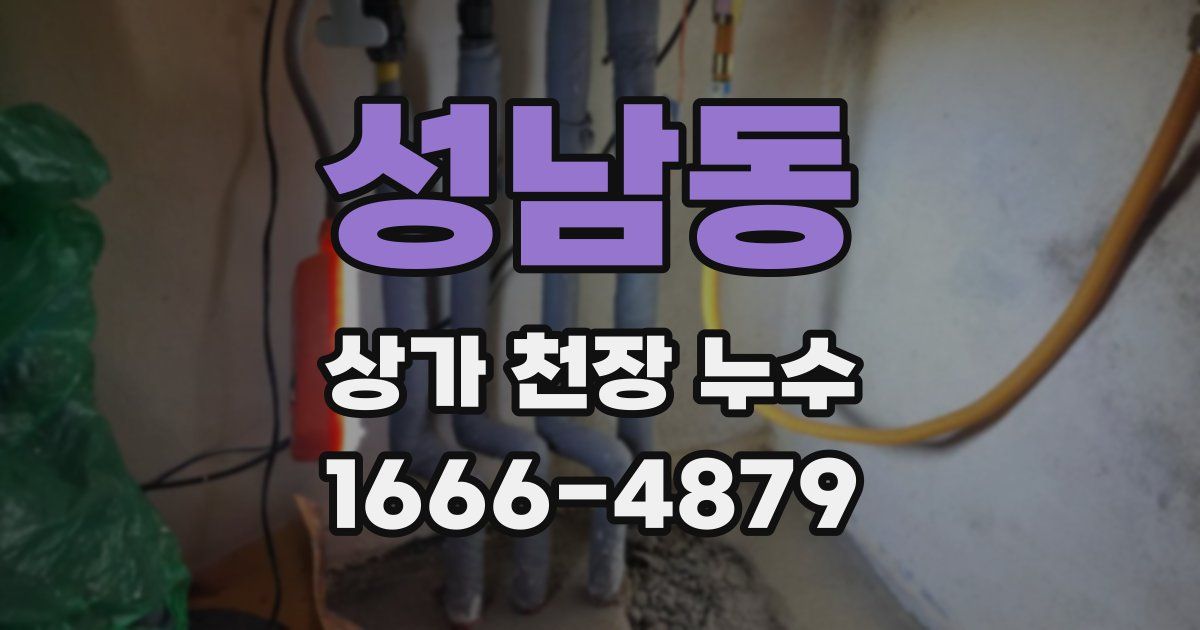 성남동 상가 천장 누수