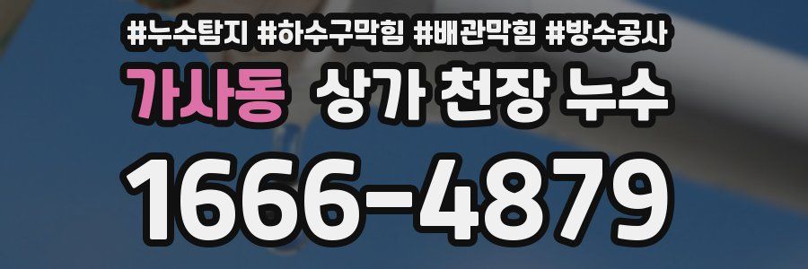 가사동 상가 천장 누수