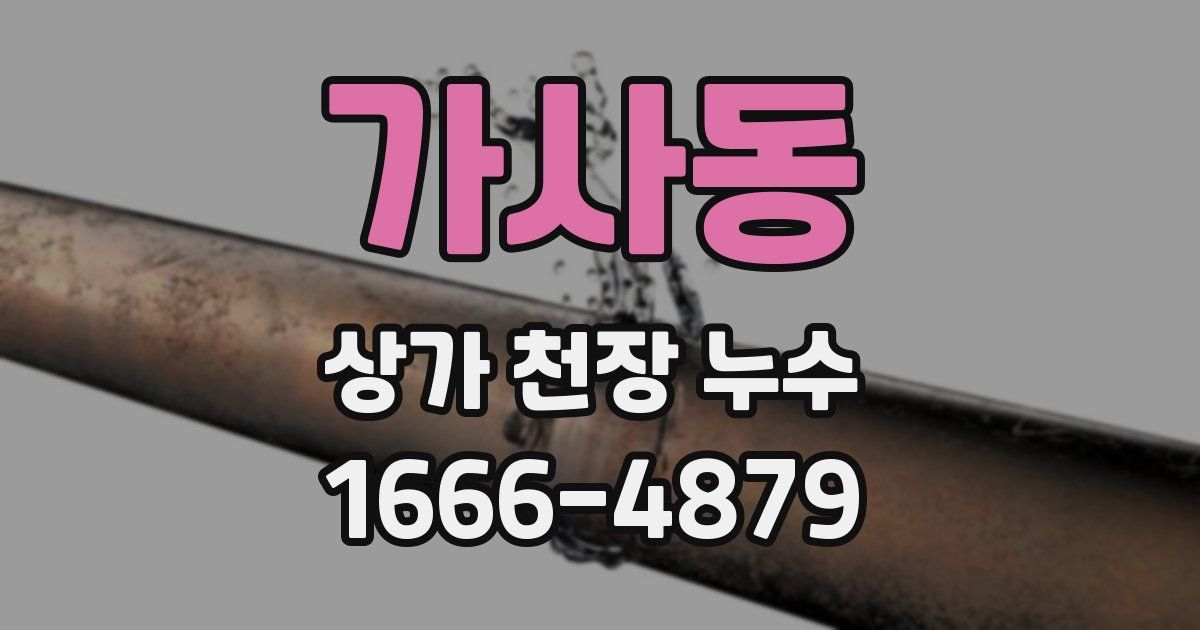가사동 상가 천장 누수