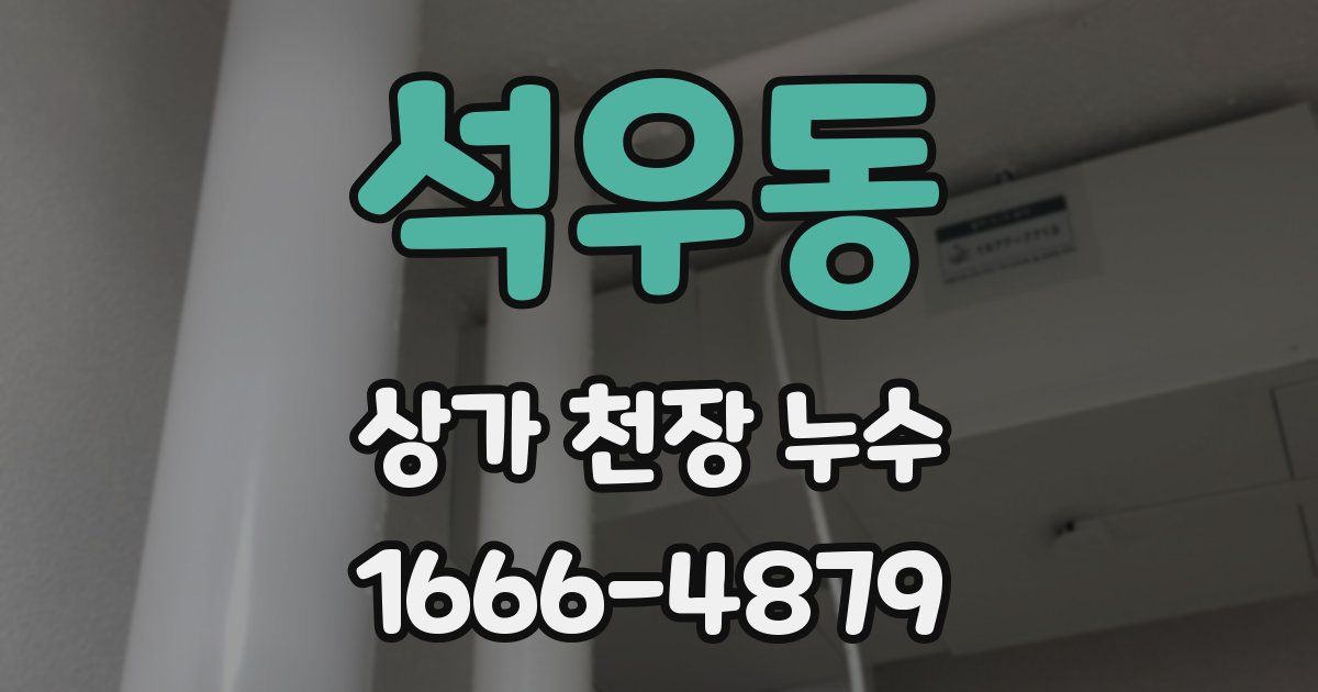 석우동 상가 천장 누수
