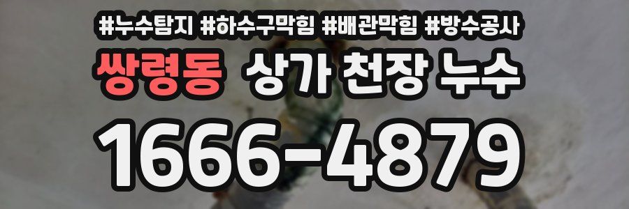 쌍령동 상가 천장 누수