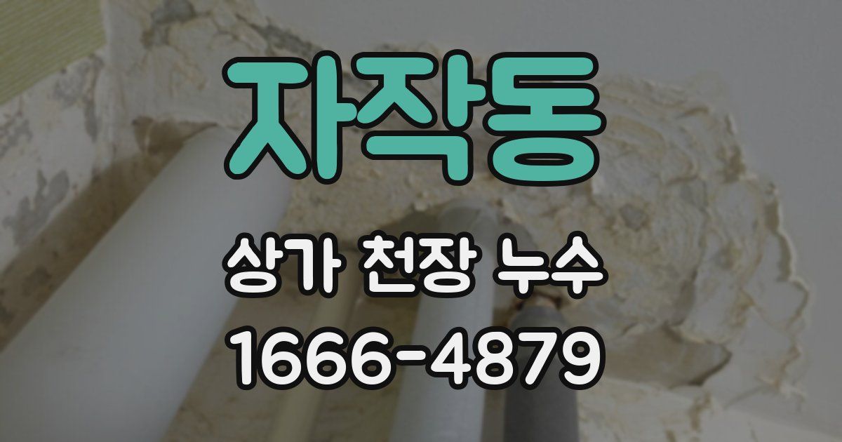 자작동 상가 천장 누수