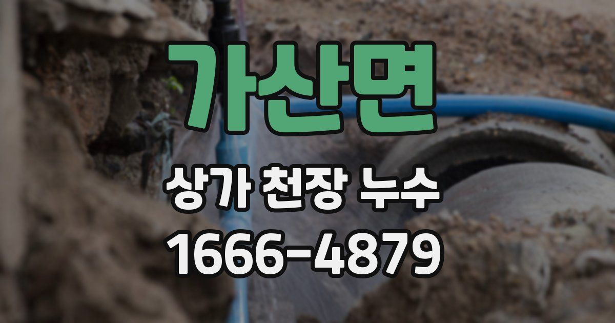 가산면 상가 천장 누수