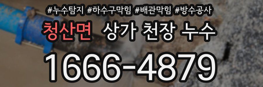 청산면 상가 천장 누수