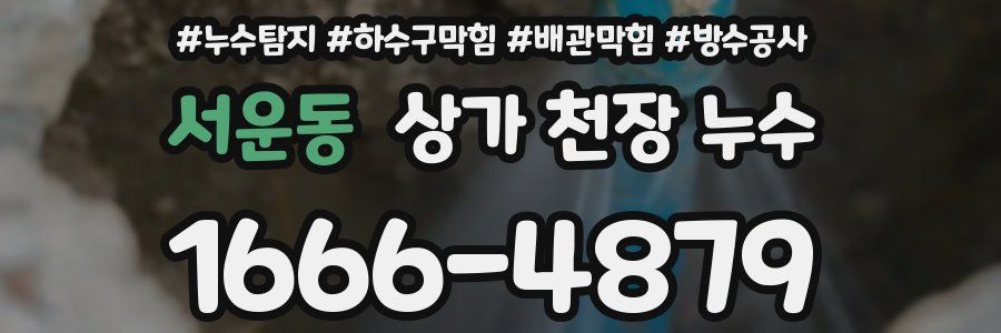 서운동 상가 천장 누수