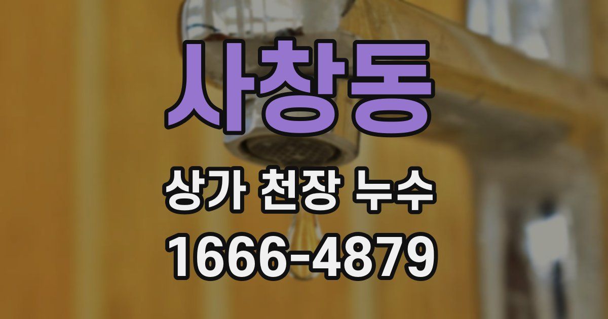 사창동 상가 천장 누수